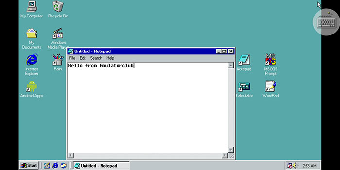 how to run a windows 98 emulator