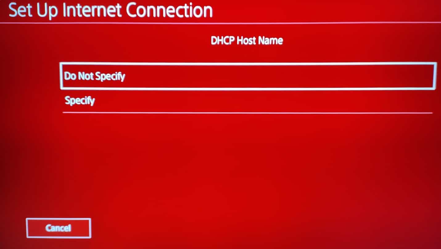 DHCP Host on PS4