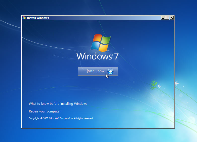 Install Windows 7