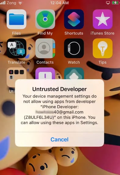 untrusted app on iphone