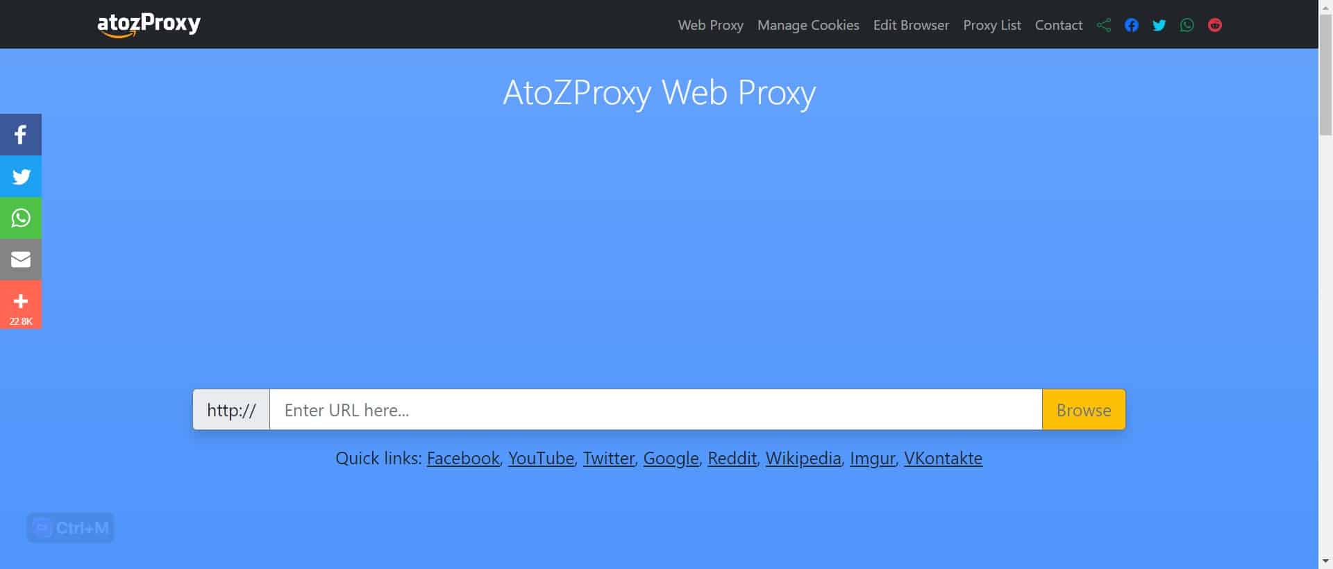 AtoZ Proxy website