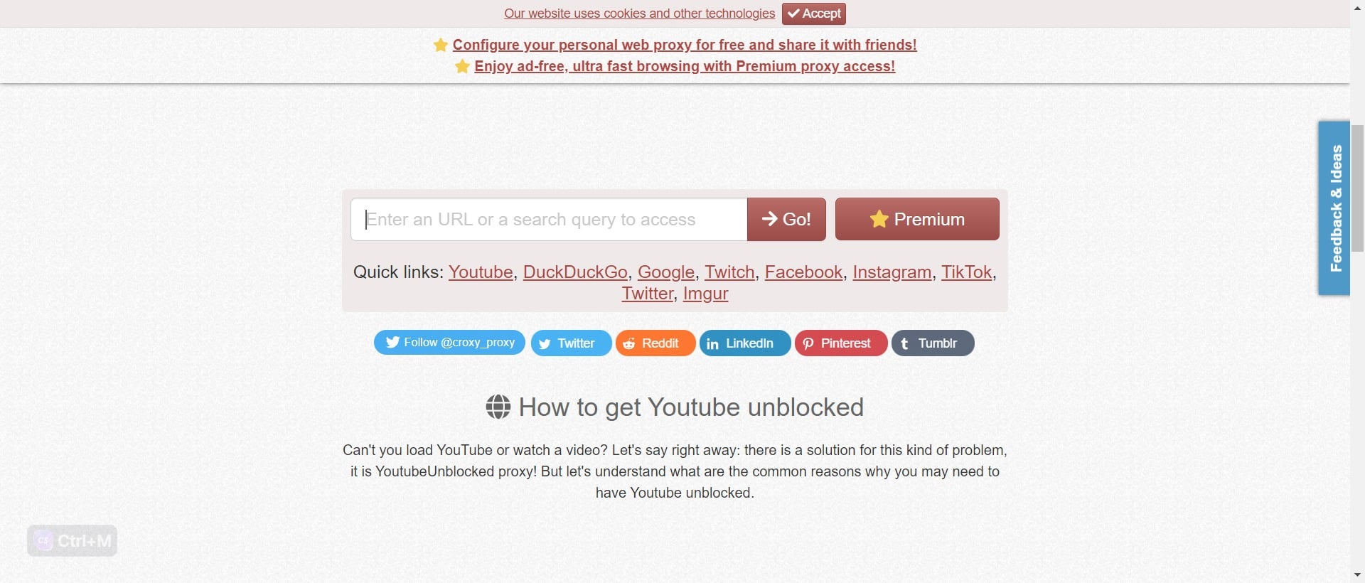 Youtube Unblocked Website